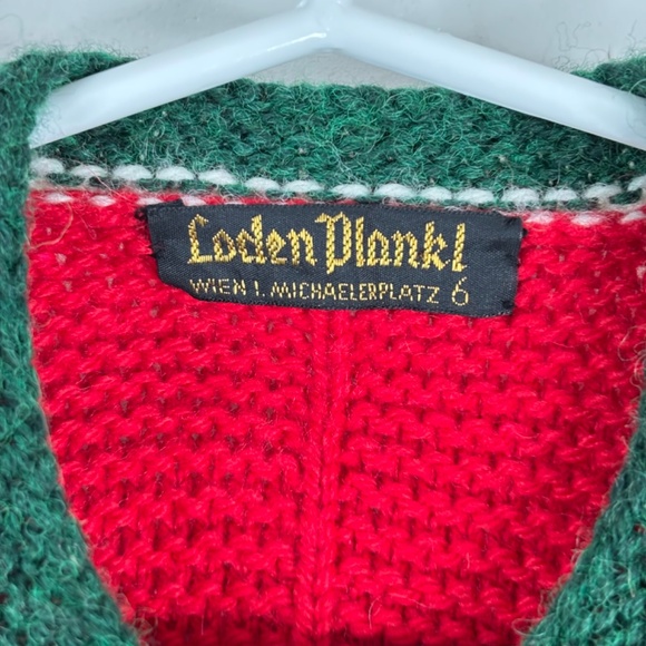 VTG 70s Loden Plankl Kids Austrian Trachten Cardigan Wool Nordic Christmas Sz 6 - Picture 5 of 10